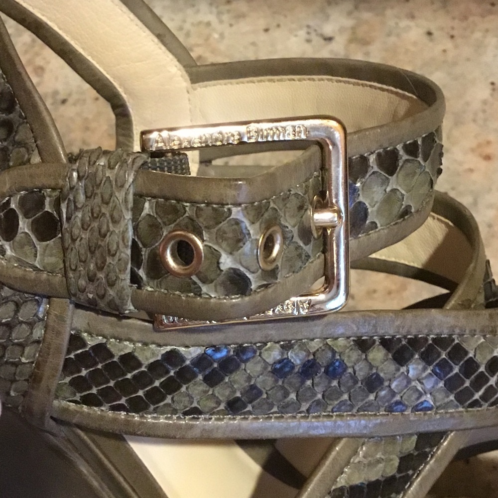 Alexandre Birman Python Leather Platform Wedge St… - image 4